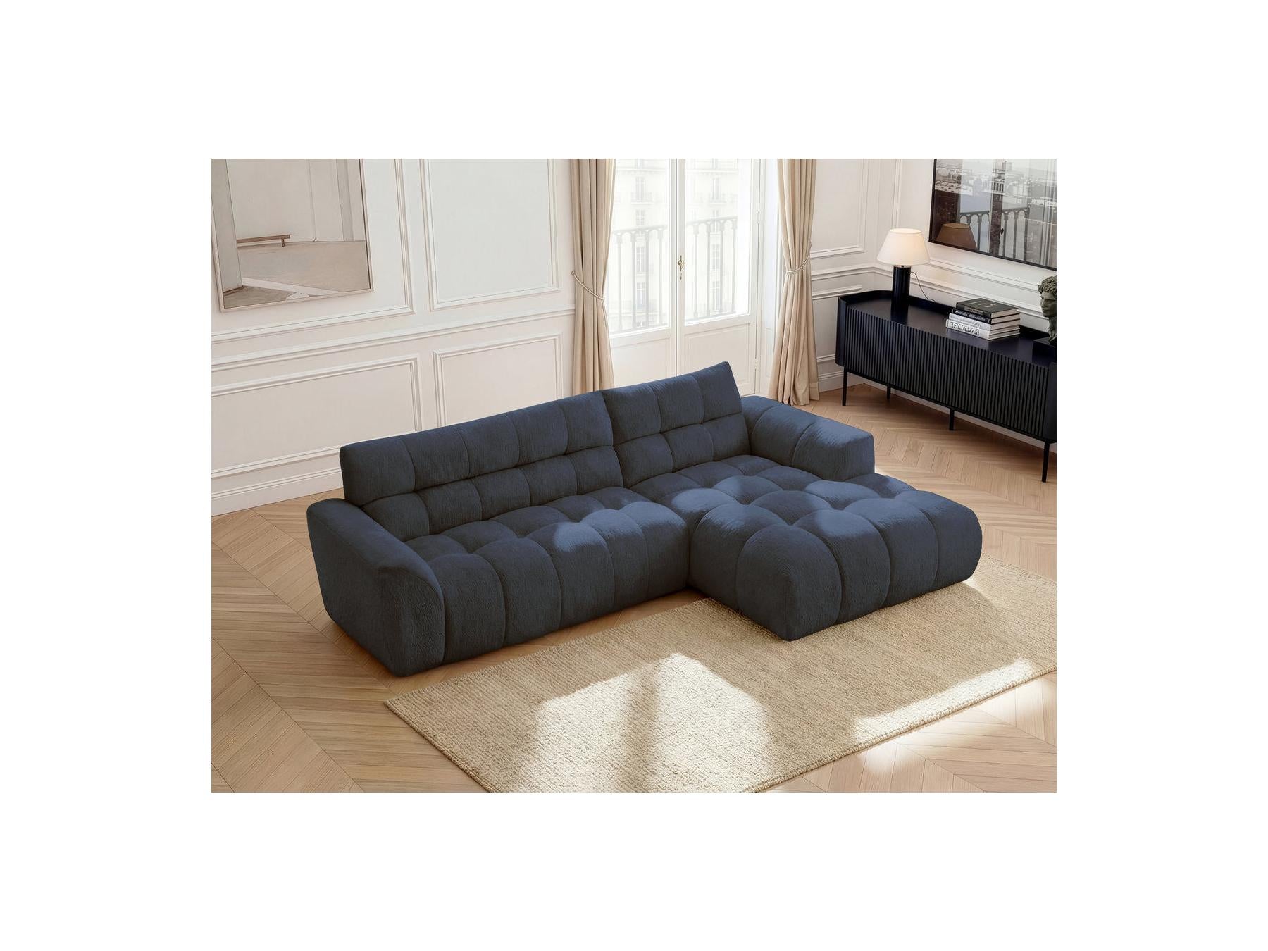 Jaya - Canapé D'Angle Fixe - Tissu Chenille - Angle Droit