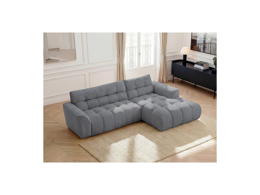 Jaya - Canapé D'Angle Fixe - Tissu Chenille - Angle Droit