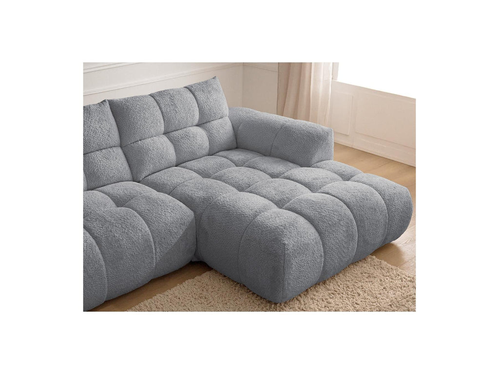 Jaya - Canapé D'Angle Fixe - Tissu Chenille - Angle Droit
