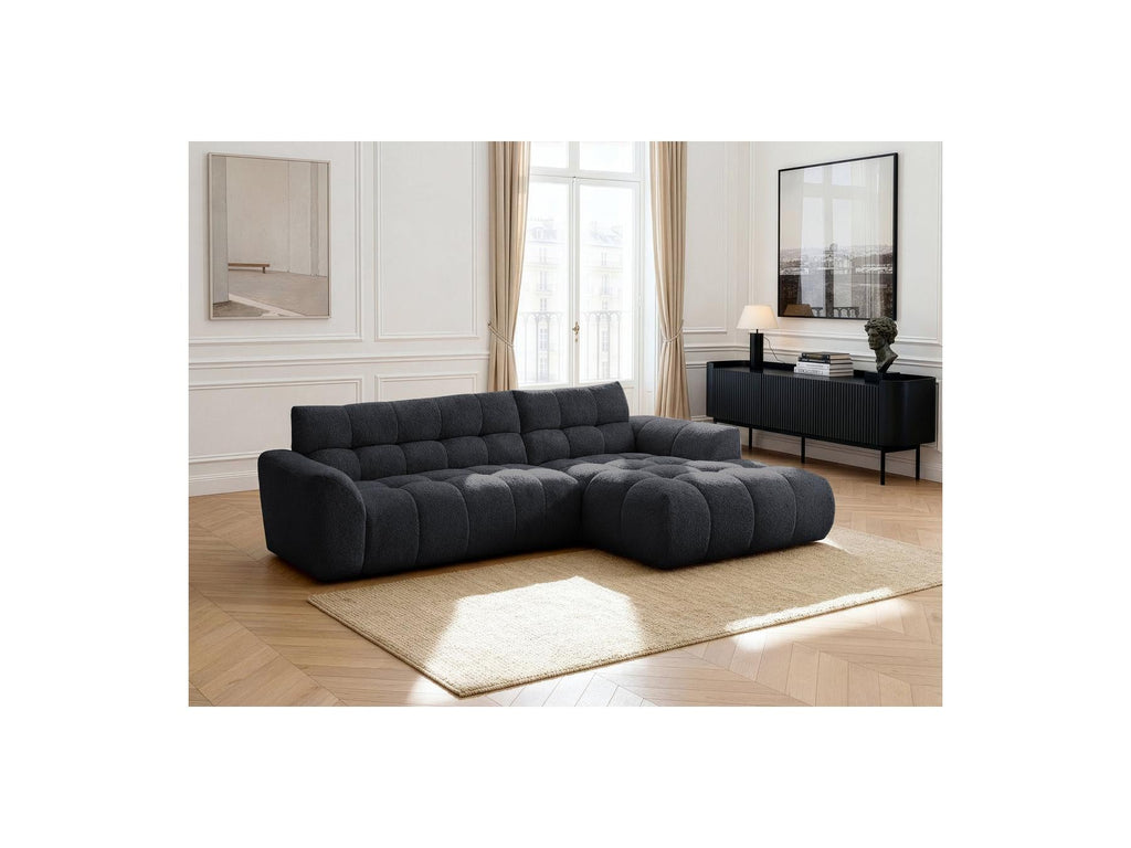 Jaya - Canapé D'Angle Fixe - Tissu Chenille - Angle Droit
