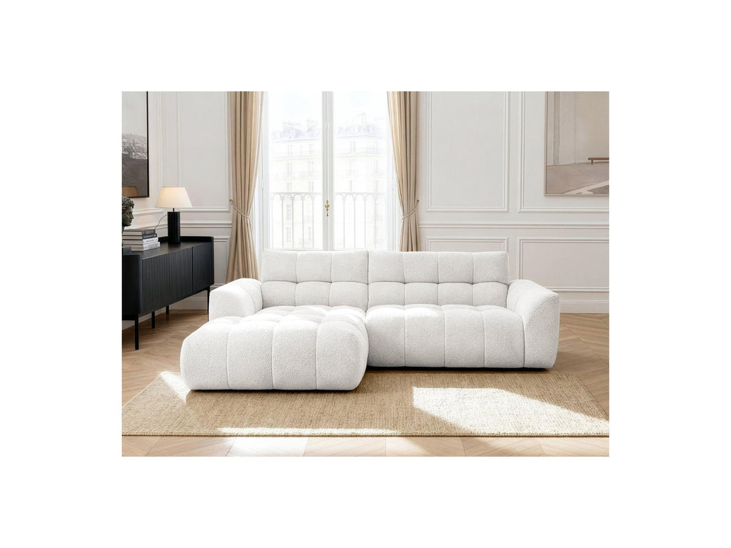 Jaya - Canapé D'Angle Fixe - Tissu Chenille - Angle Gauche