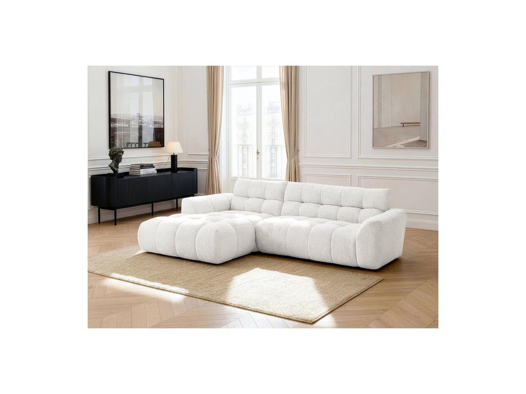 Jaya - Canapé D'Angle Fixe - Tissu Chenille - Angle Gauche