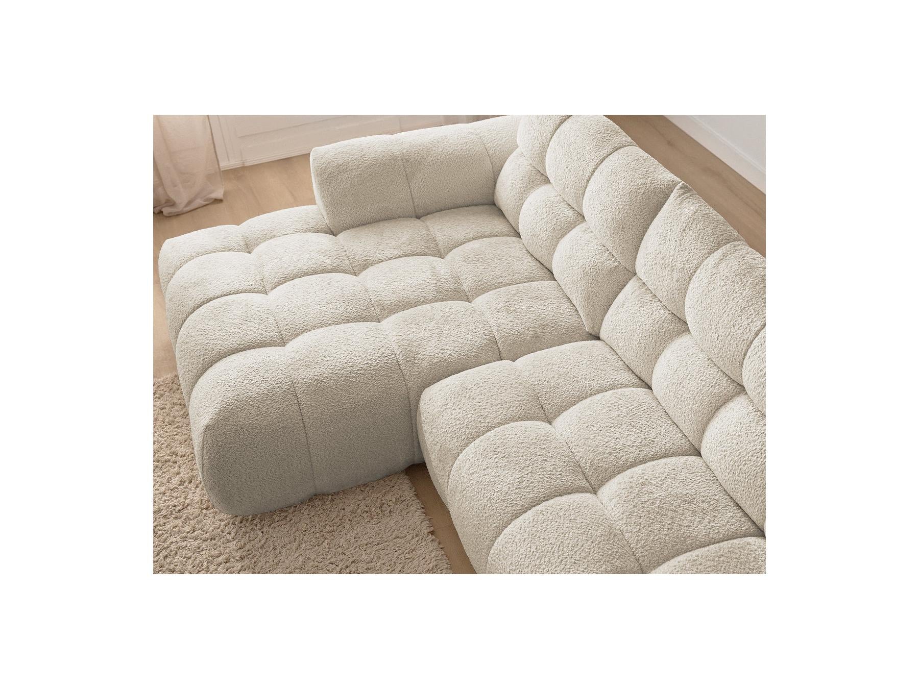 Jaya - Canapé D'Angle Fixe - Tissu Chenille - Angle Gauche