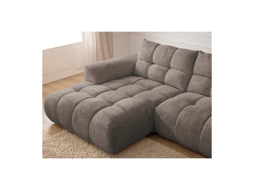 Jaya - Canapé D'Angle Fixe - Tissu Chenille - Angle Gauche