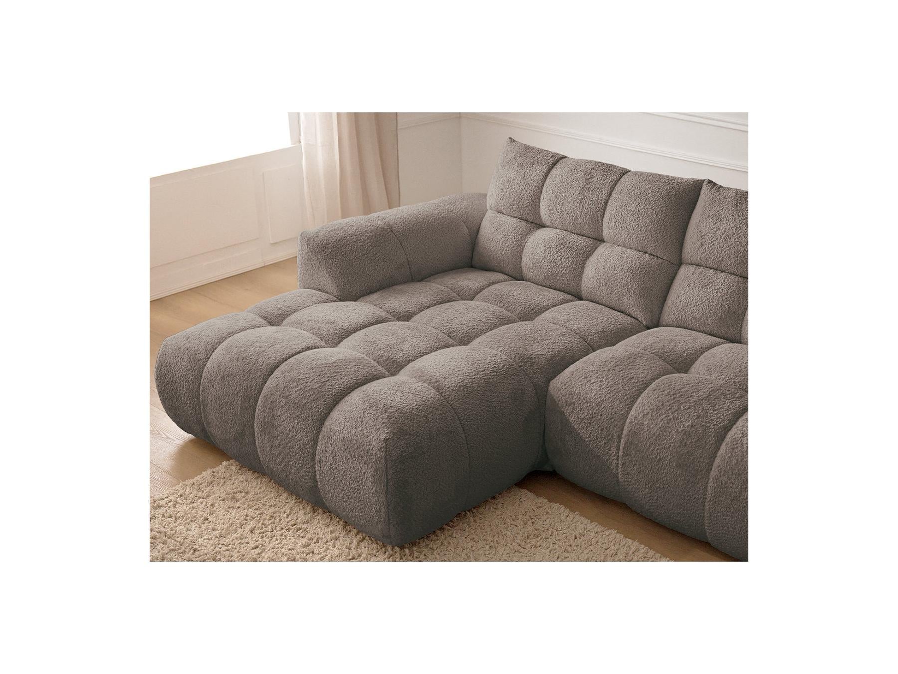 Jaya - Canapé D'Angle Fixe - Tissu Chenille - Angle Gauche