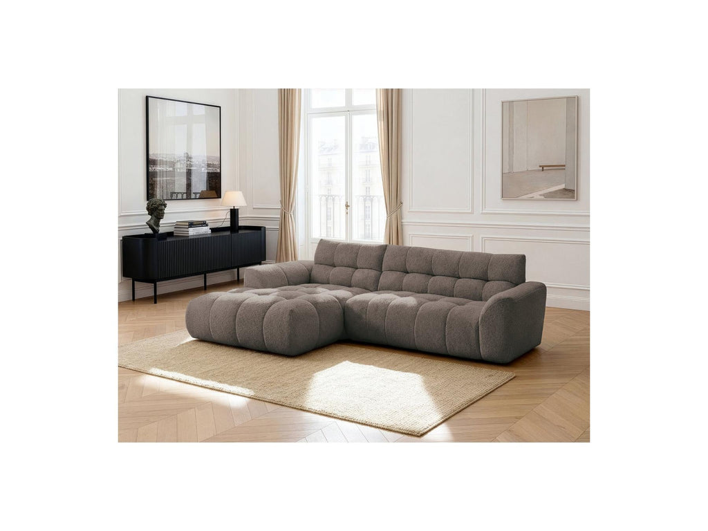 Jaya - Canapé D'Angle Fixe - Tissu Chenille - Angle Gauche