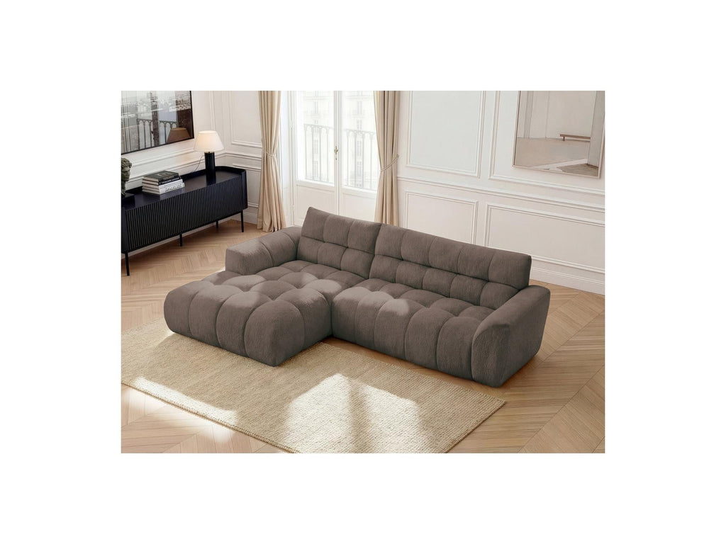 Jaya - Canapé D'Angle Fixe - Tissu Chenille - Angle Gauche