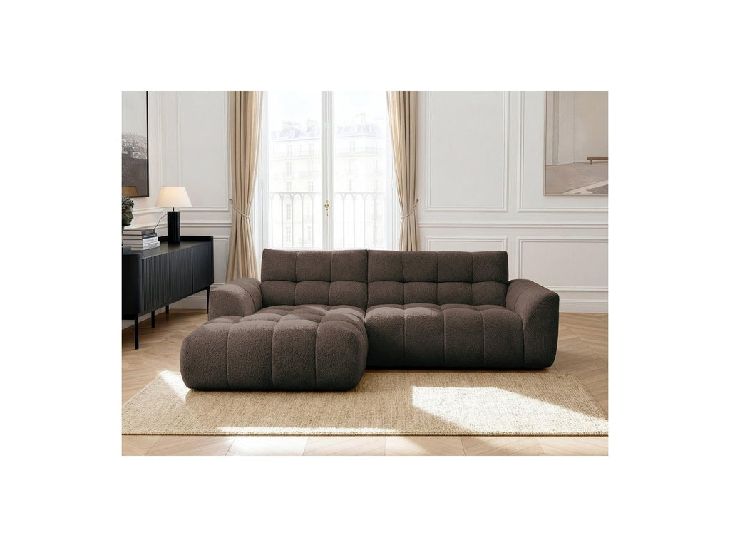 Jaya - Canapé D'Angle Fixe - Tissu Chenille - Angle Gauche