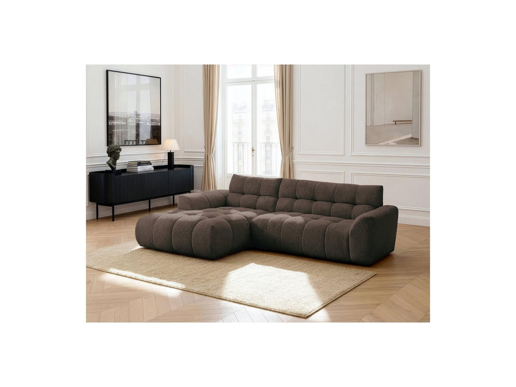 Jaya - Canapé D'Angle Fixe - Tissu Chenille - Angle Gauche