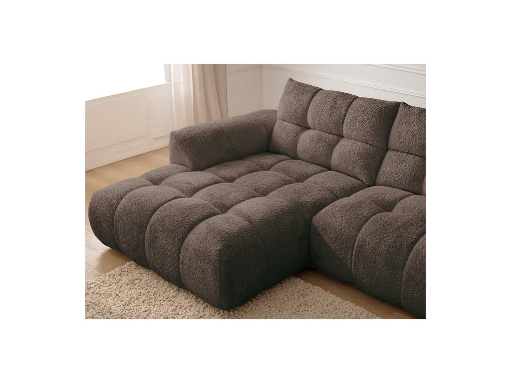 Jaya - Canapé D'Angle Fixe - Tissu Chenille - Angle Gauche