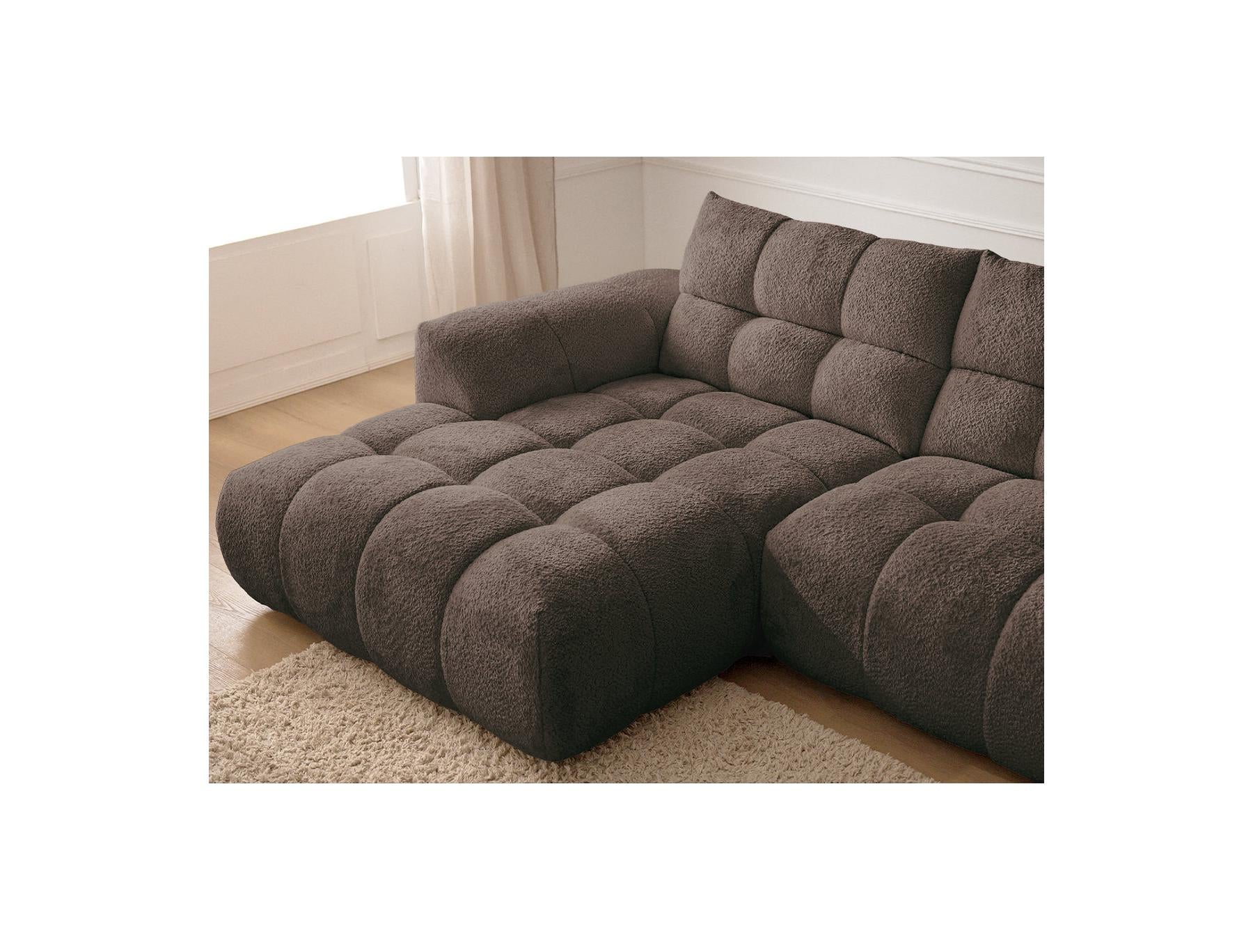 Jaya - Canapé D'Angle Fixe - Tissu Chenille - Angle Gauche