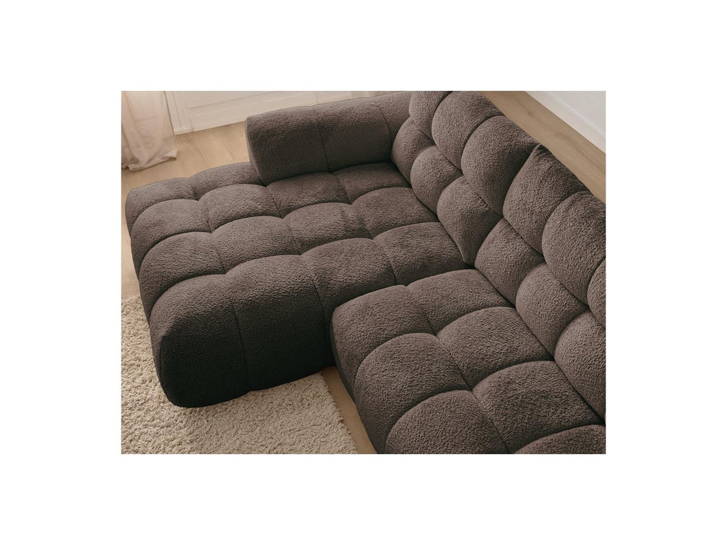 Jaya - Canapé D'Angle Fixe - Tissu Chenille - Angle Gauche