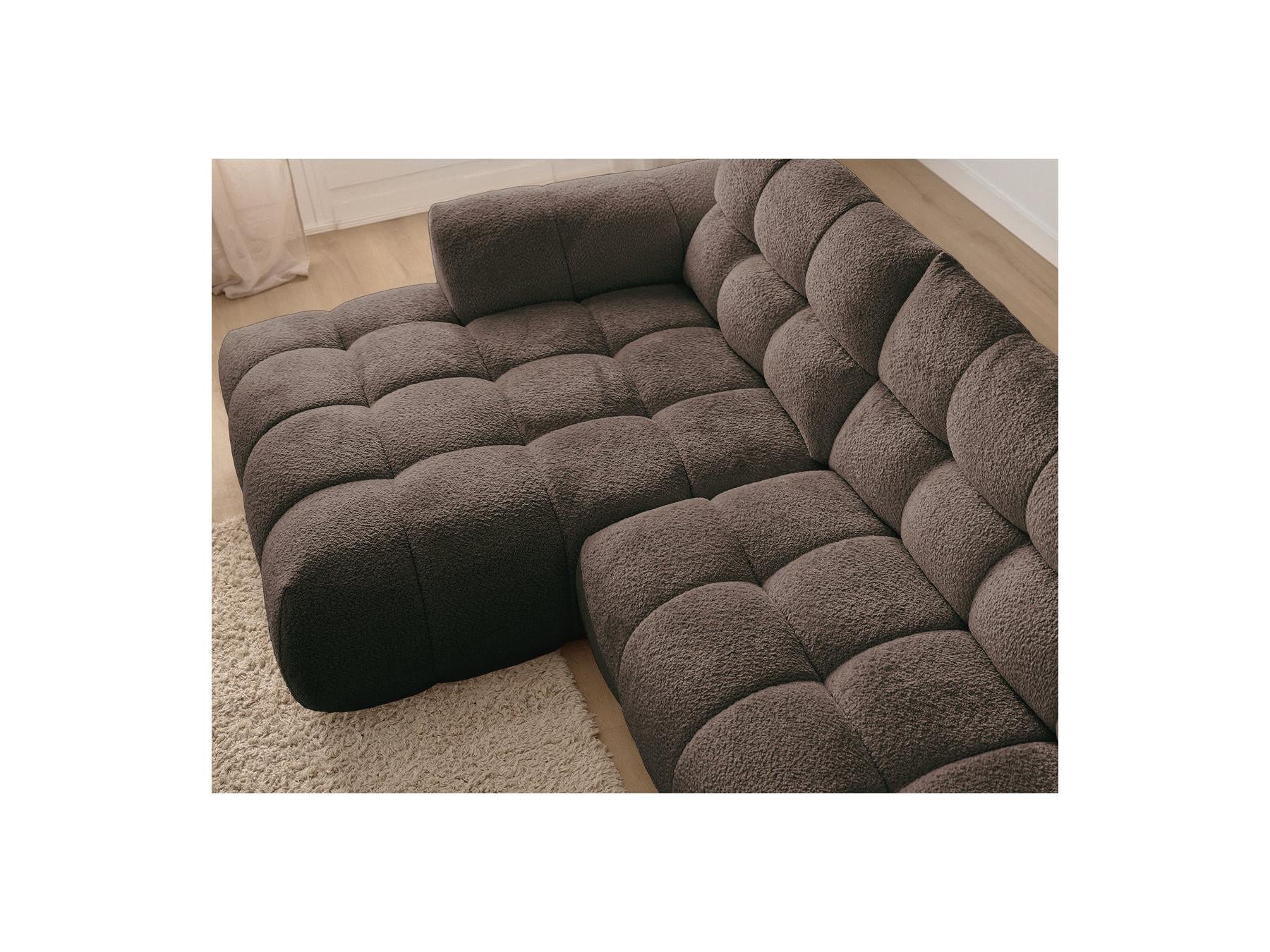 Jaya - Canapé D'Angle Fixe - Tissu Chenille - Angle Gauche