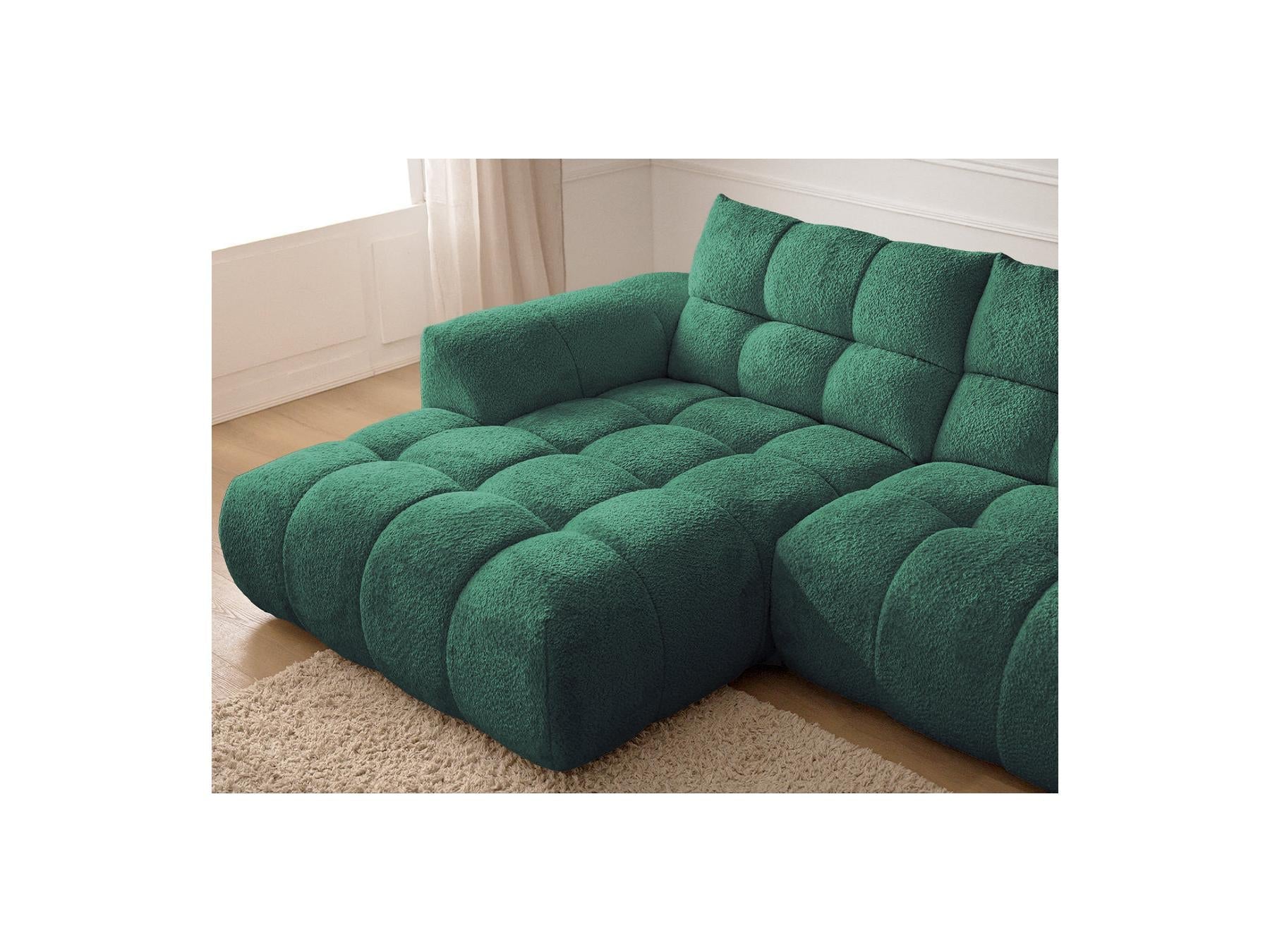 Jaya - Canapé D'Angle Fixe - Tissu Chenille - Angle Gauche