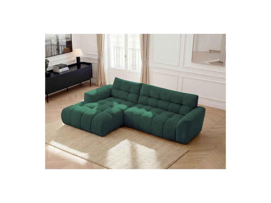 Jaya - Canapé D'Angle Fixe - Tissu Chenille - Angle Gauche