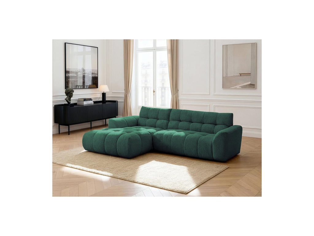 Jaya - Canapé D'Angle Fixe - Tissu Chenille - Angle Gauche