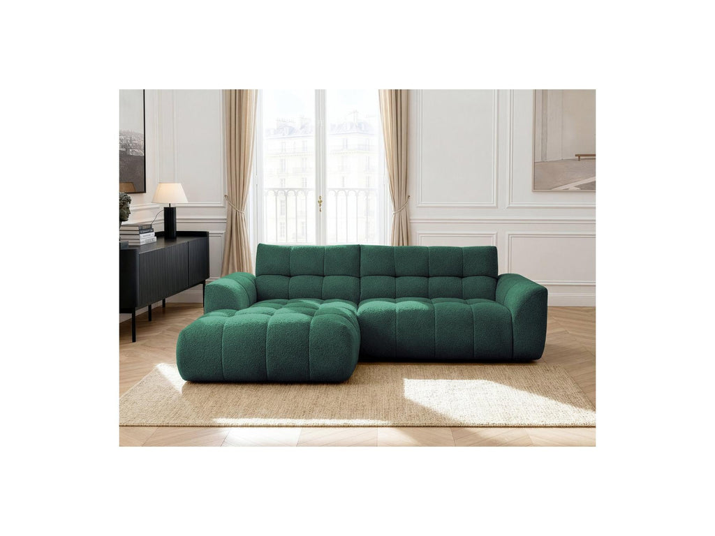 Jaya - Canapé D'Angle Fixe - Tissu Chenille - Angle Gauche