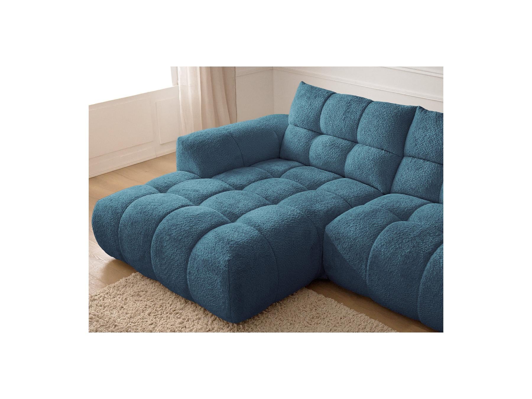 Jaya - Canapé D'Angle Fixe - Tissu Chenille - Angle Gauche