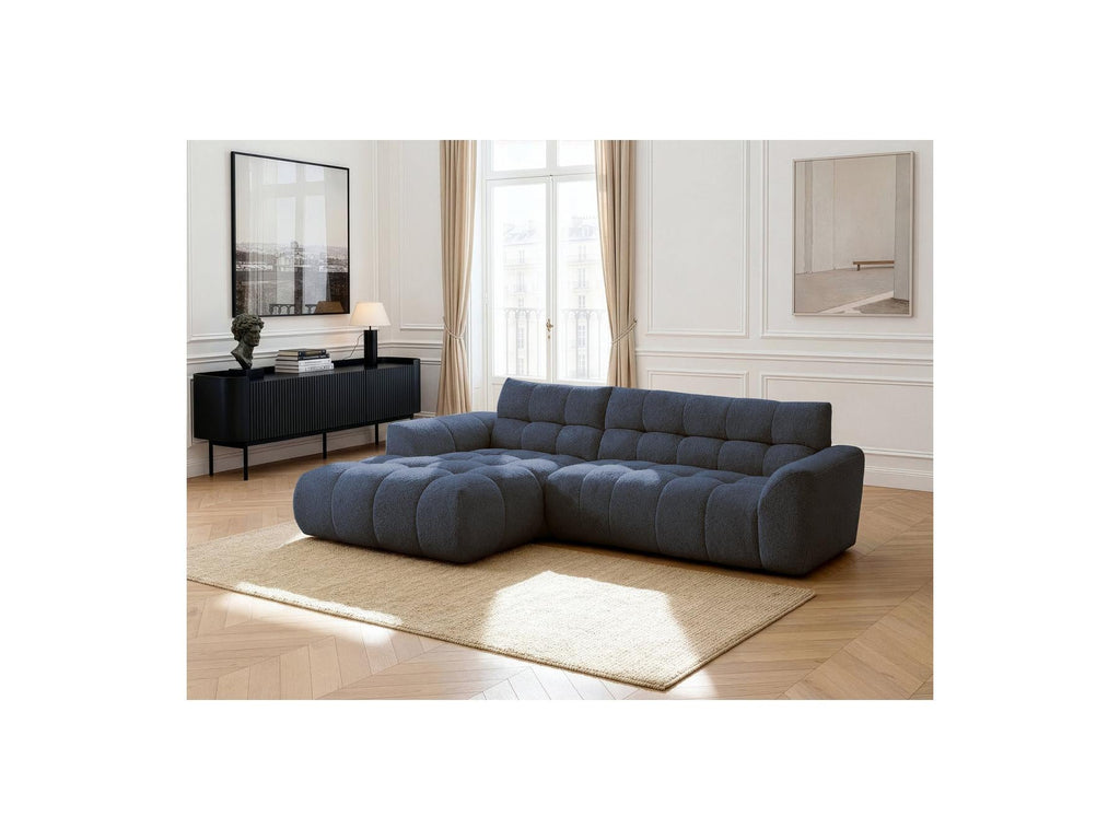 Jaya - Canapé D'Angle Fixe - Tissu Chenille - Angle Gauche
