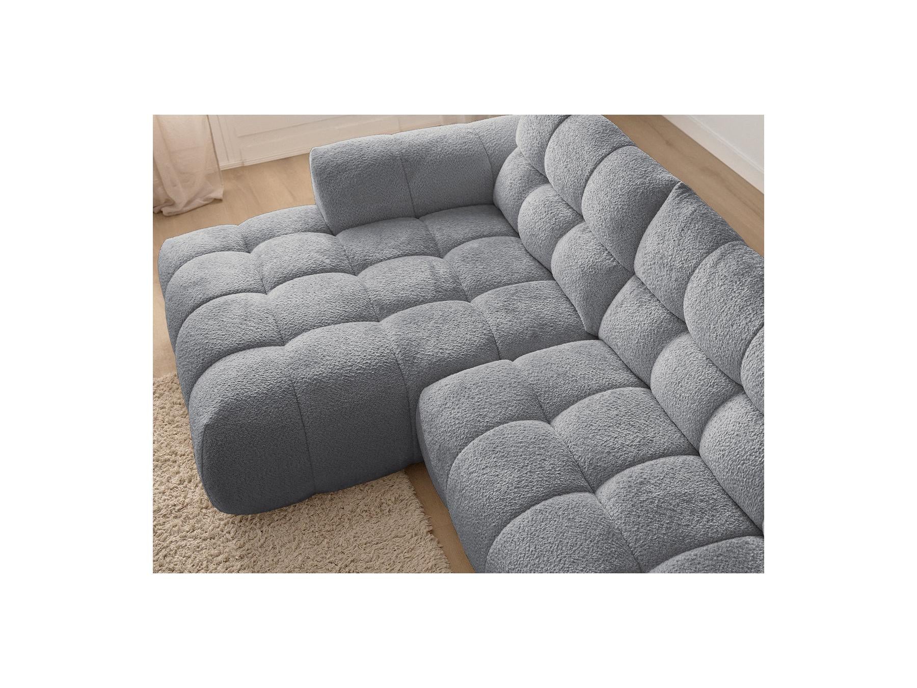 Jaya - Canapé D'Angle Fixe - Tissu Chenille - Angle Gauche