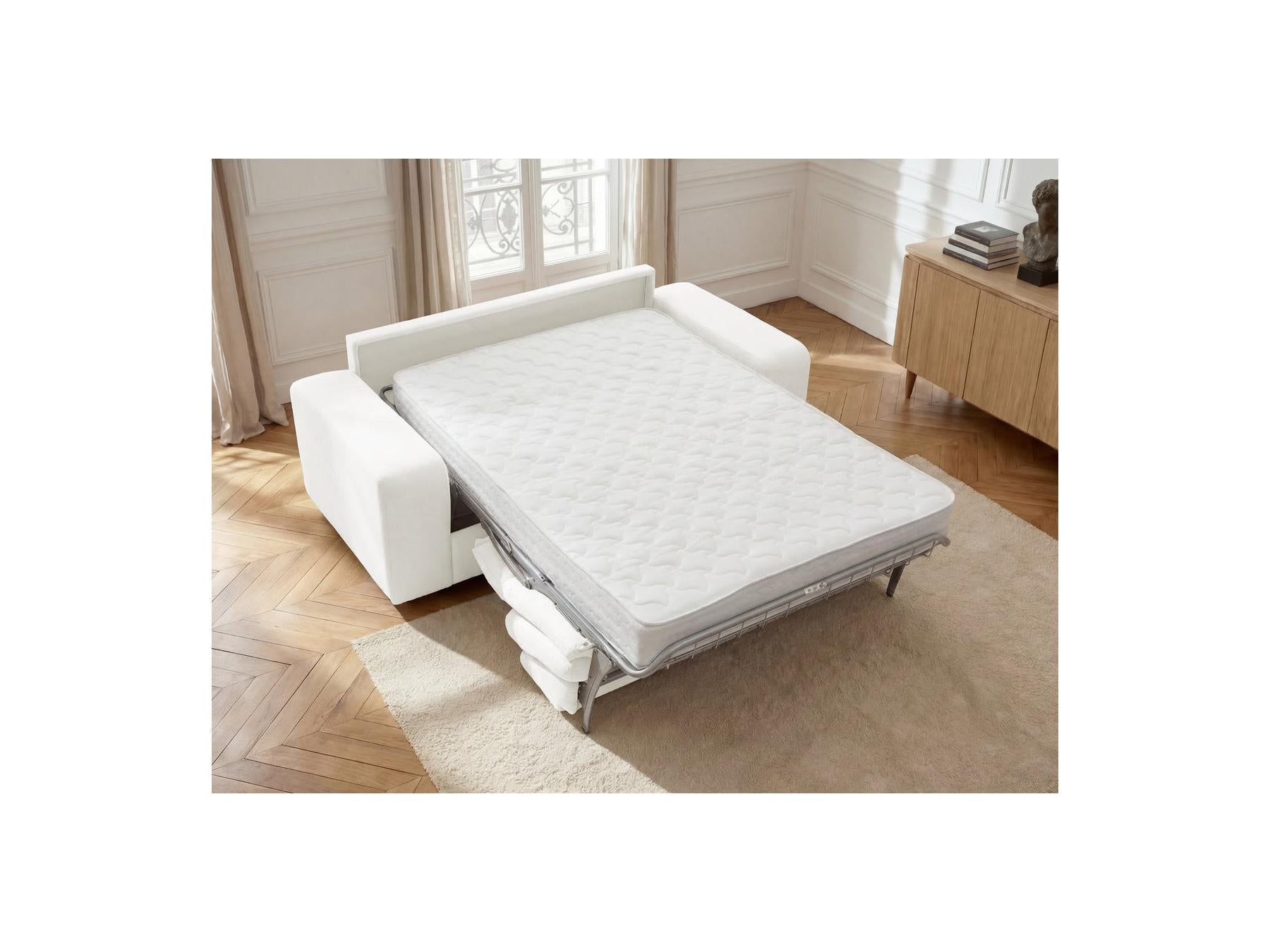 Ibiza - Canapé Droit Convertible - Ouverture Express Tissu Texturé