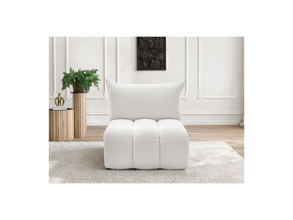 Azra - Chauffeuse 1 Place Sans Accoudoir Pour Canapé Modulable - Tissu Bouclette
