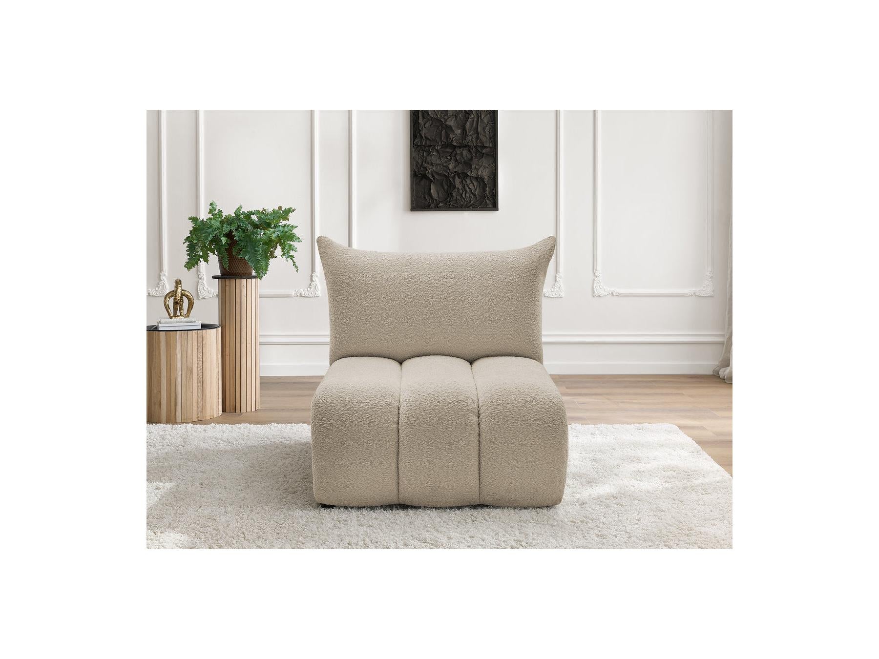 Azra - Chauffeuse 1 Place Sans Accoudoir Pour Canapé Modulable - Tissu Bouclette