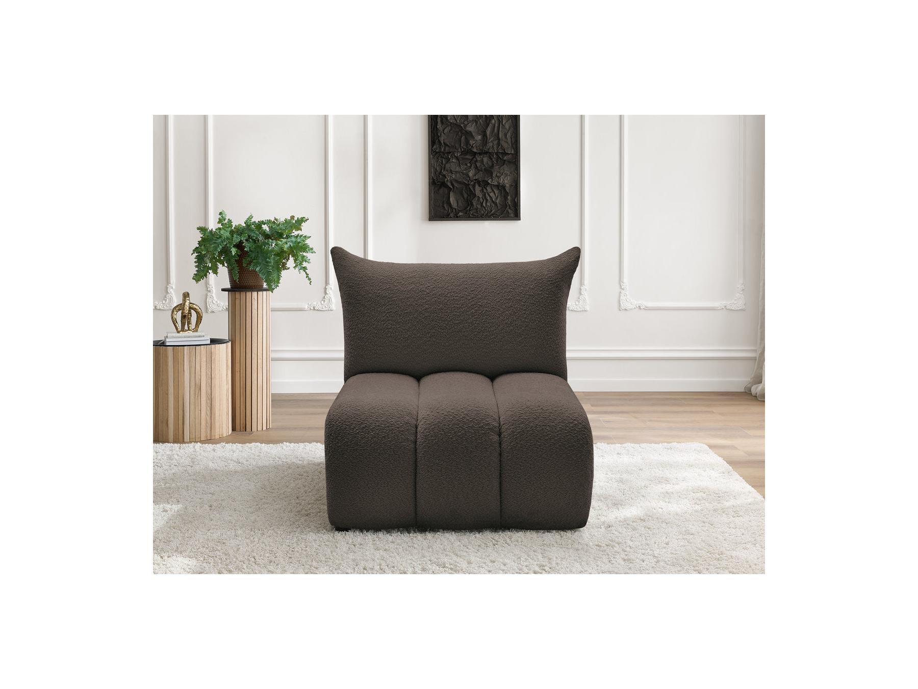 Azra - Chauffeuse 1 Place Sans Accoudoir Pour Canapé Modulable - Tissu Bouclette