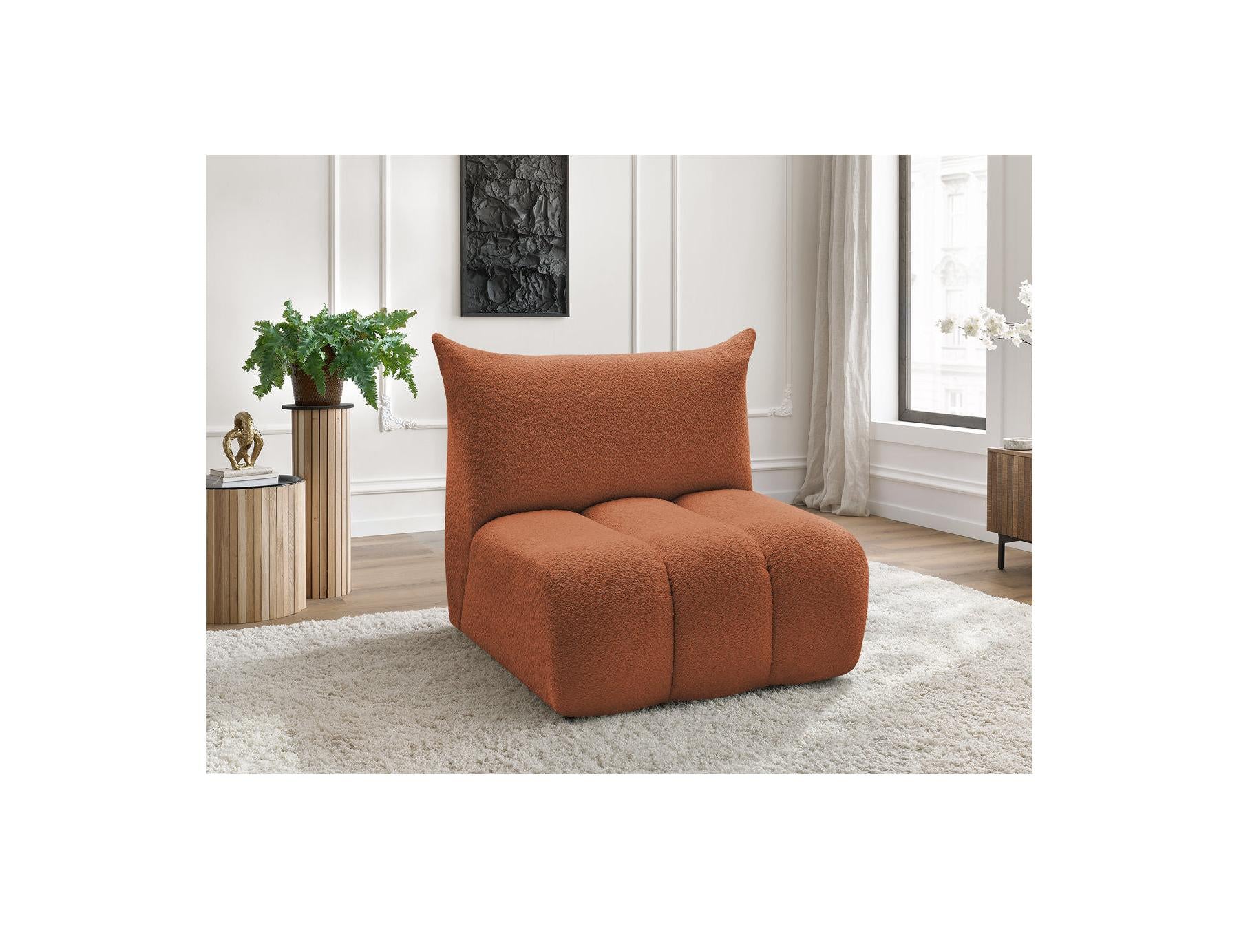 Azra - Chauffeuse 1 Place Sans Accoudoir Pour Canapé Modulable - Tissu Bouclette