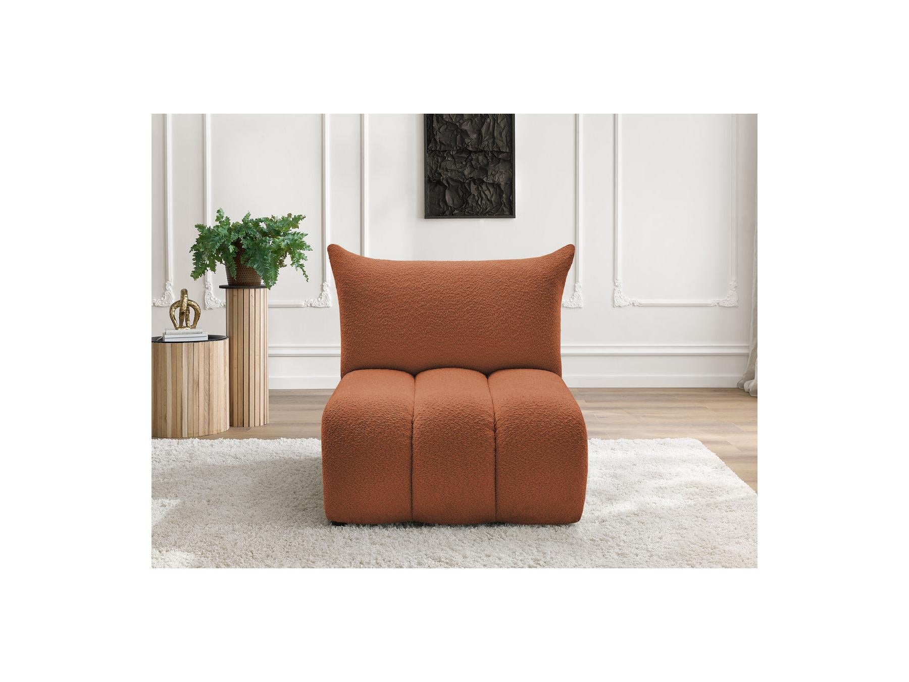Azra - Chauffeuse 1 Place Sans Accoudoir Pour Canapé Modulable - Tissu Bouclette