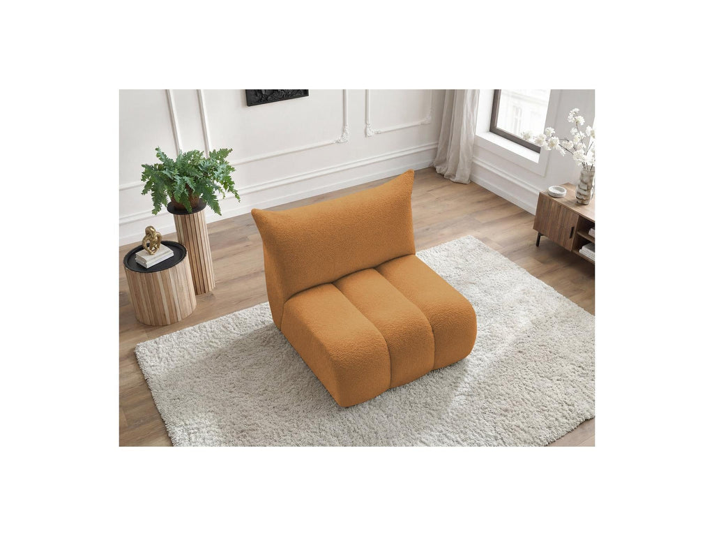 Azra - Chauffeuse 1 Place Sans Accoudoir Pour Canapé Modulable - Tissu Bouclette