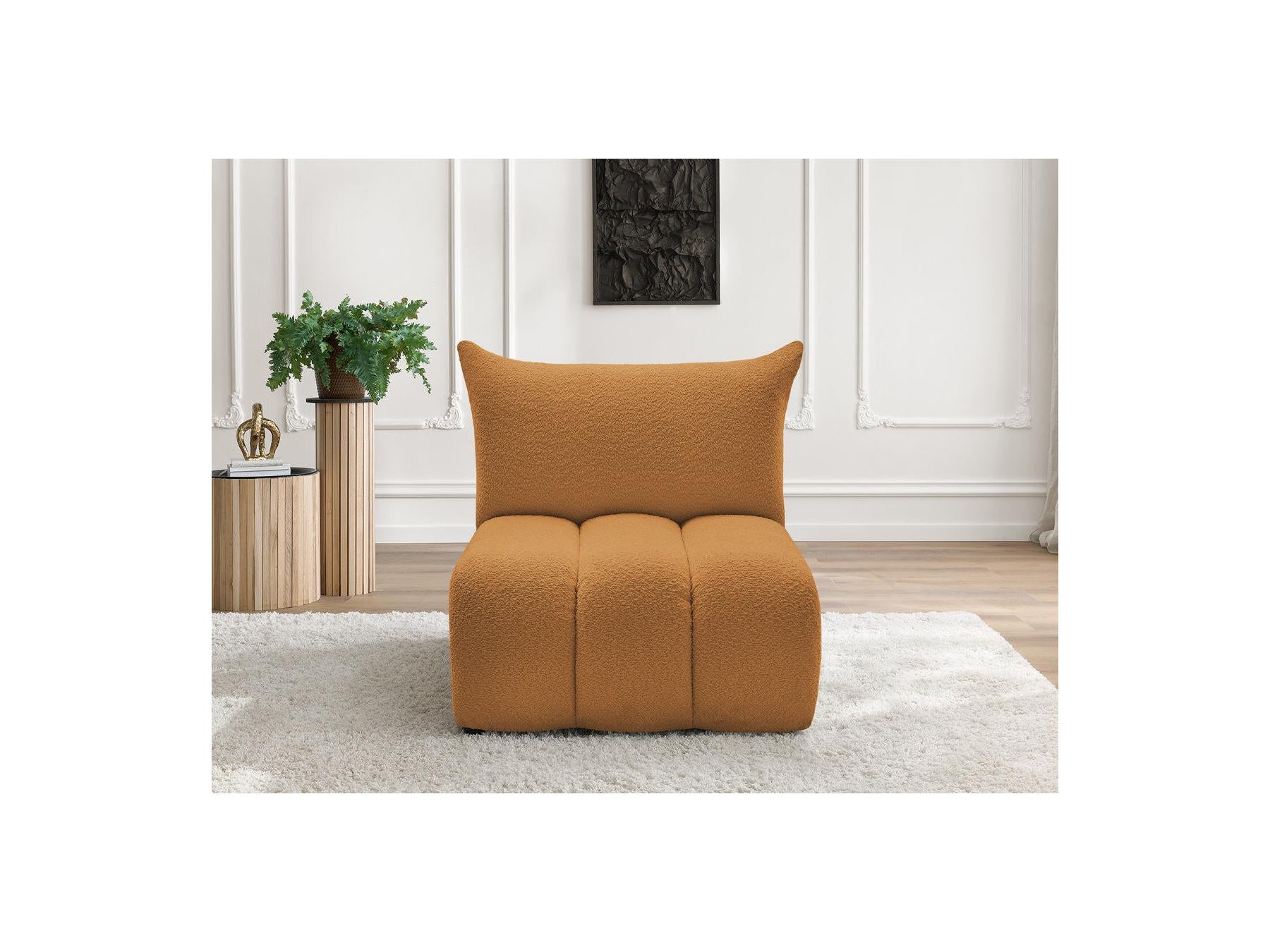 Azra - Chauffeuse 1 Place Sans Accoudoir Pour Canapé Modulable - Tissu Bouclette