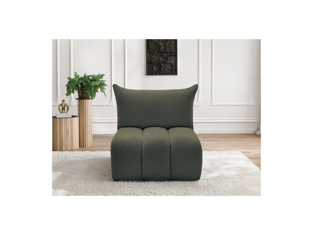 Azra - Chauffeuse 1 Place Sans Accoudoir Pour Canapé Modulable - Tissu Bouclette