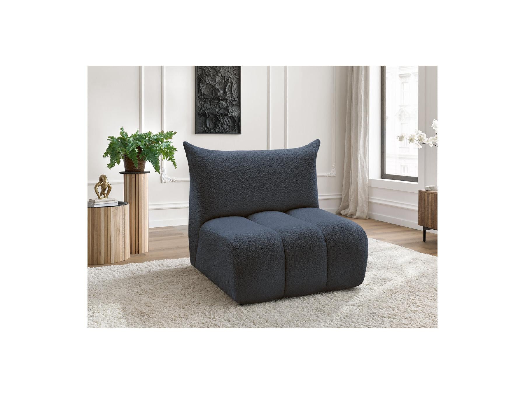 Azra - Chauffeuse 1 Place Sans Accoudoir Pour Canapé Modulable - Tissu Bouclette