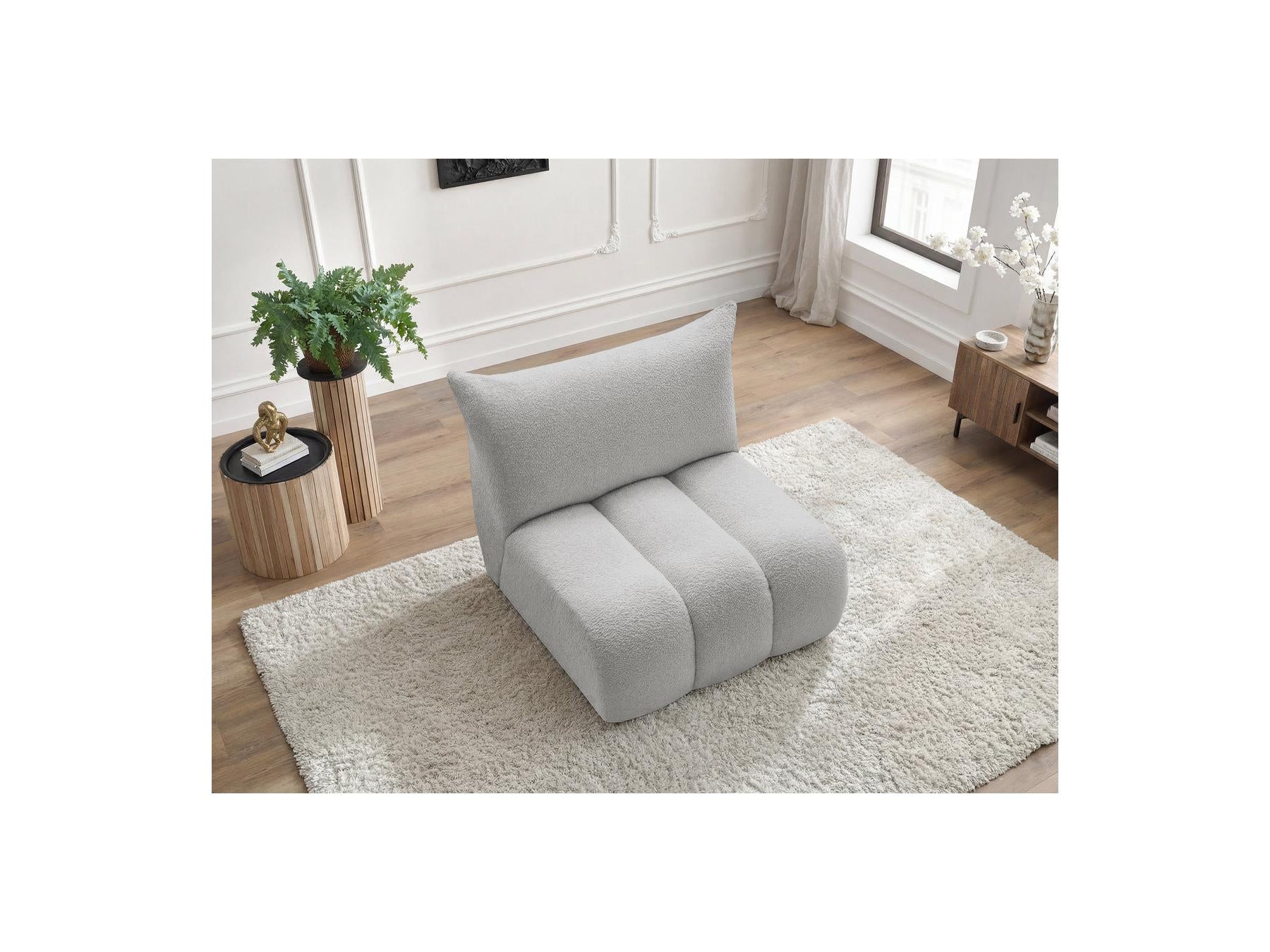 Azra - Chauffeuse 1 Place Sans Accoudoir Pour Canapé Modulable - Tissu Bouclette