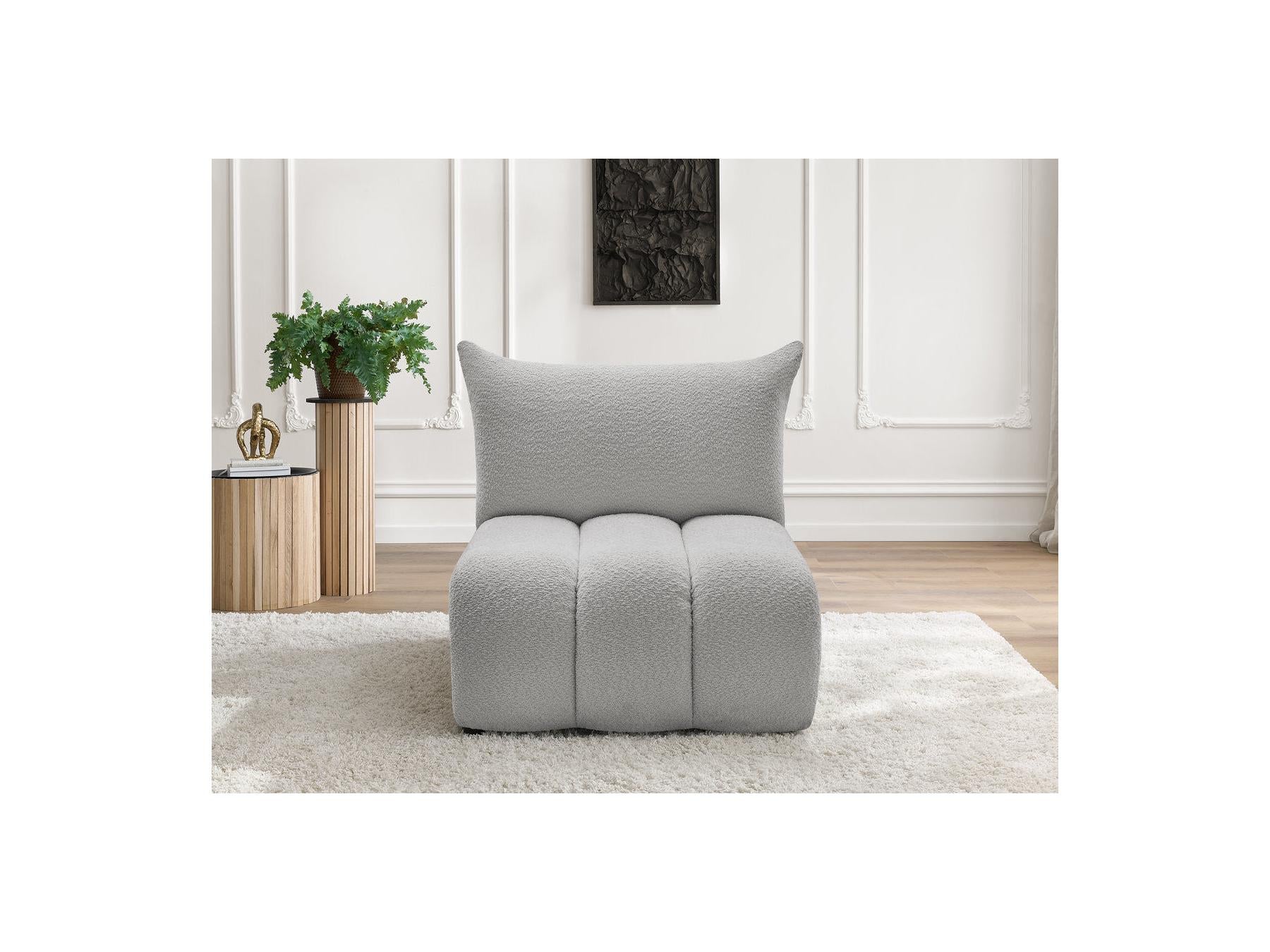 Azra - Chauffeuse 1 Place Sans Accoudoir Pour Canapé Modulable - Tissu Bouclette