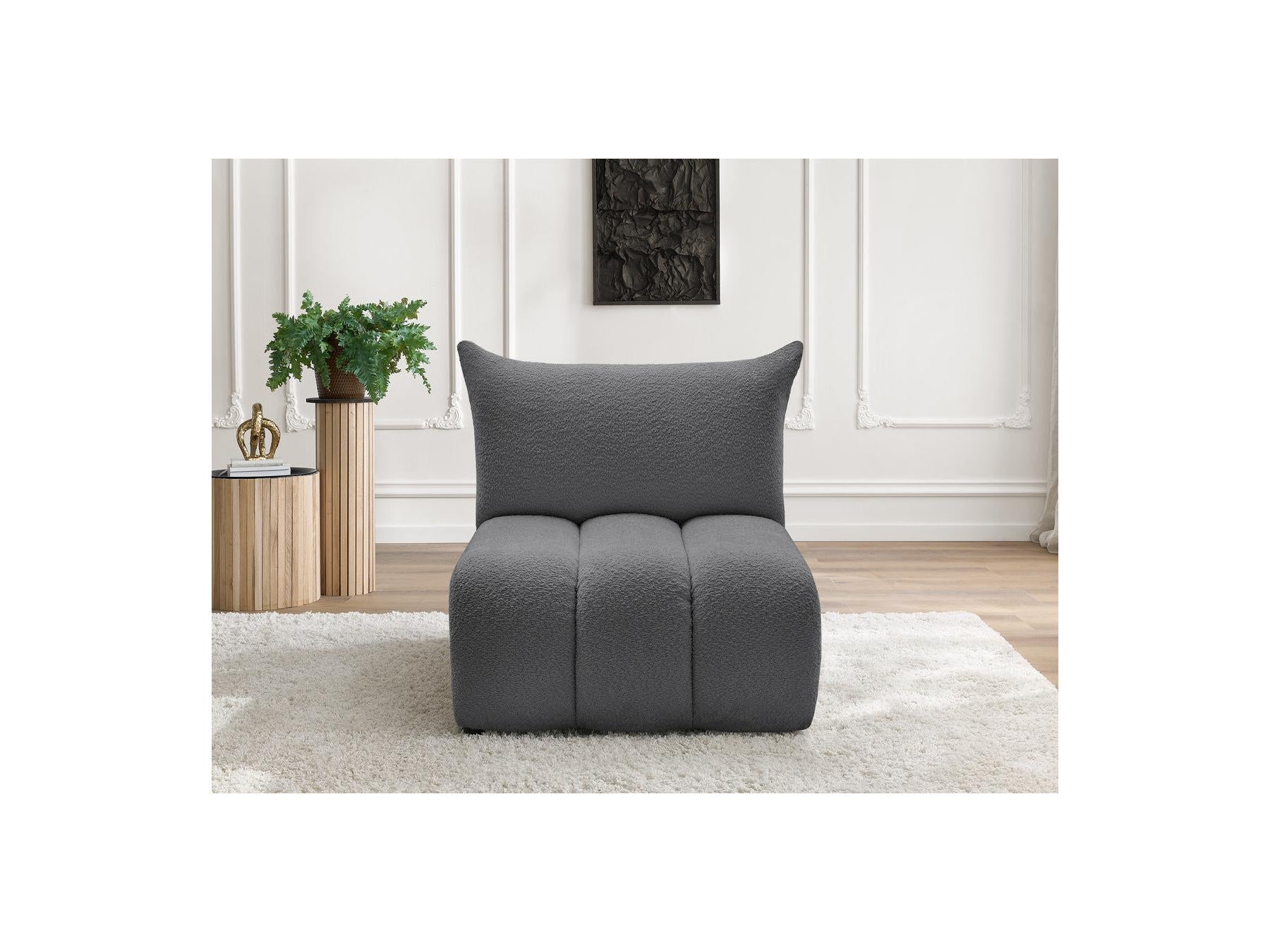 Azra - Chauffeuse 1 Place Sans Accoudoir Pour Canapé Modulable - Tissu Bouclette