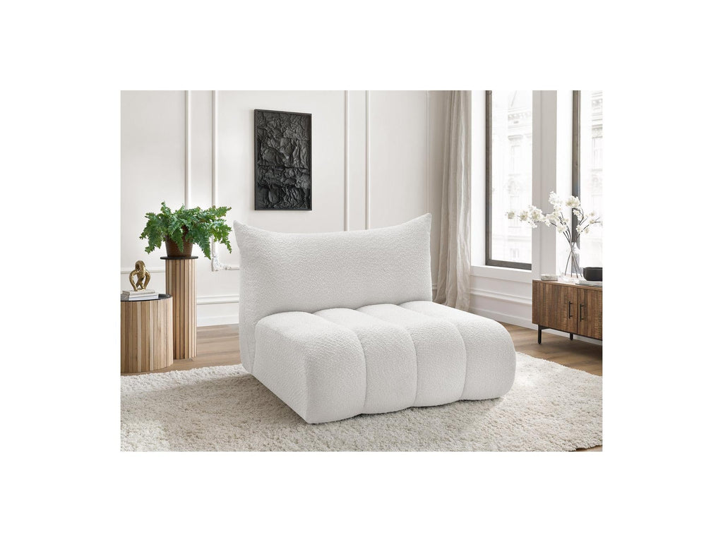 Azra - Chauffeuse 2 Places Sans Accoudoir Pour Canapé Modulable - Tissu Bouclette