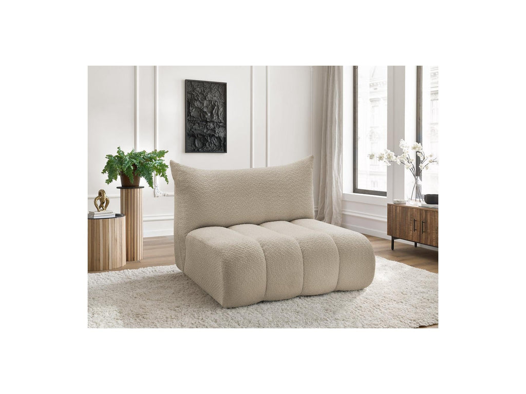Azra - Chauffeuse 2 Places Sans Accoudoir Pour Canapé Modulable - Tissu Bouclette