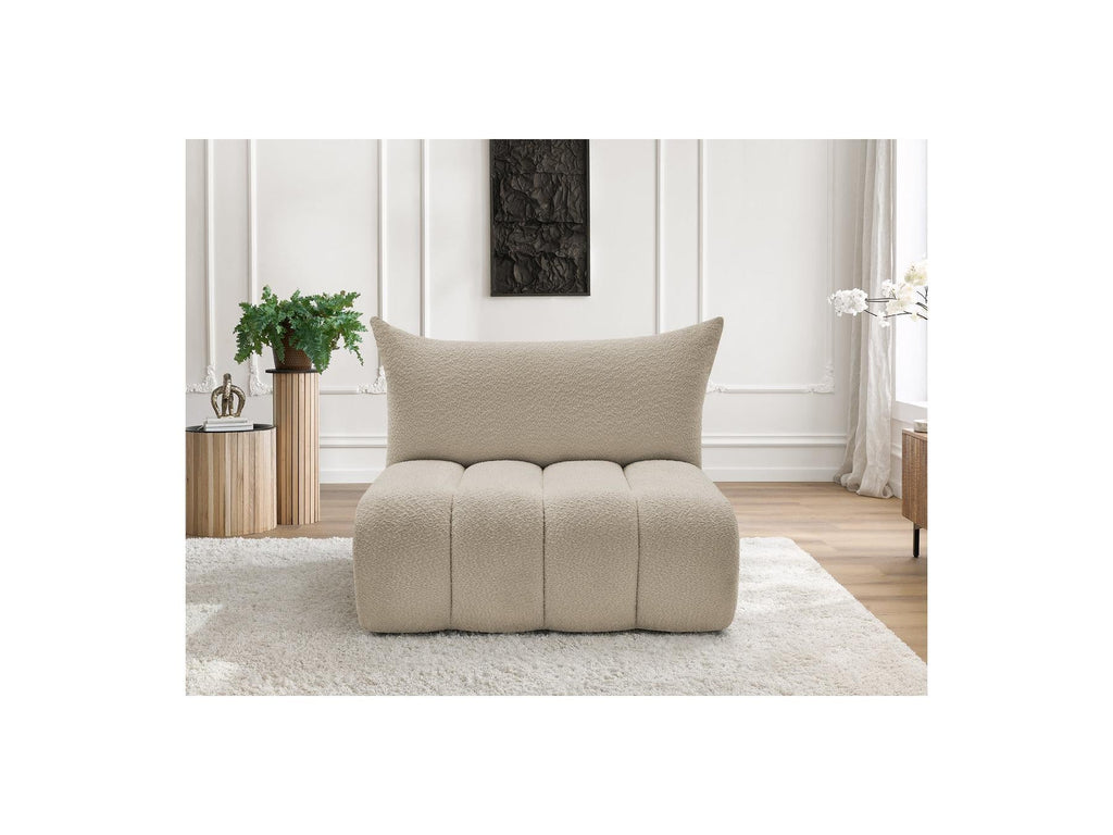 Azra - Chauffeuse 2 Places Sans Accoudoir Pour Canapé Modulable - Tissu Bouclette