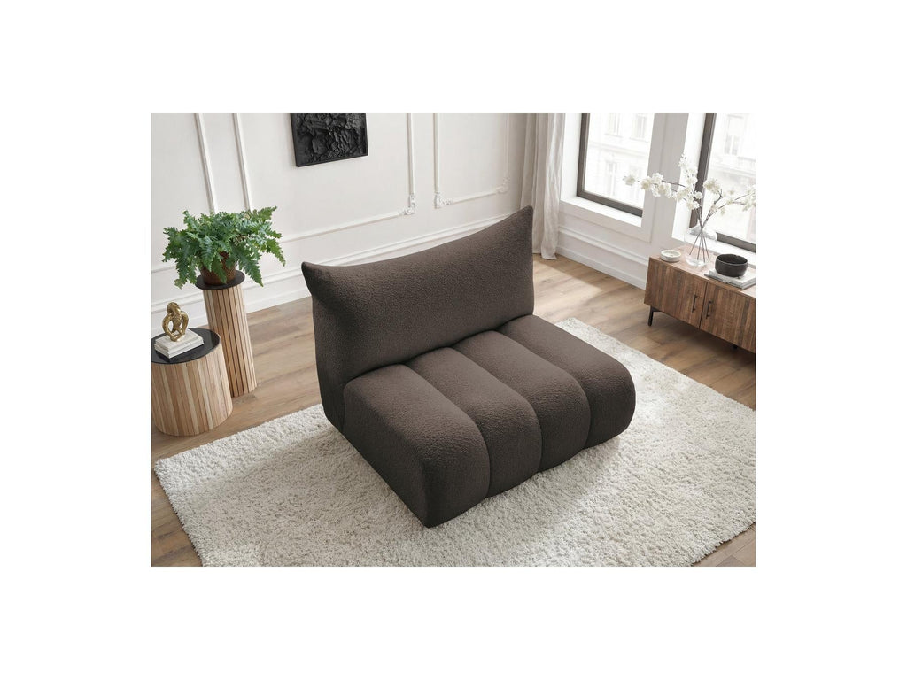 Azra - Chauffeuse 2 Places Sans Accoudoir Pour Canapé Modulable - Tissu Bouclette