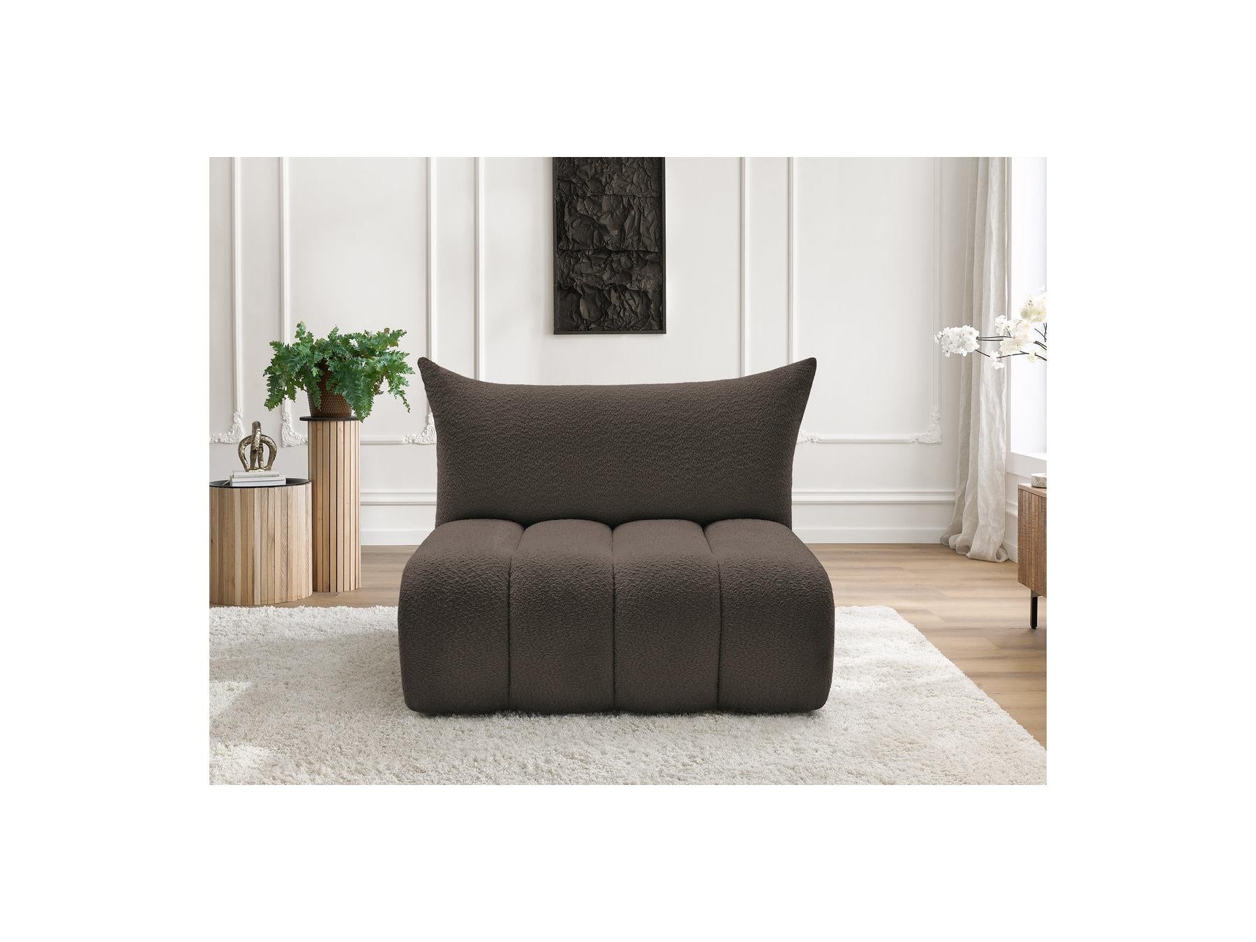 Azra - Chauffeuse 2 Places Sans Accoudoir Pour Canapé Modulable - Tissu Bouclette