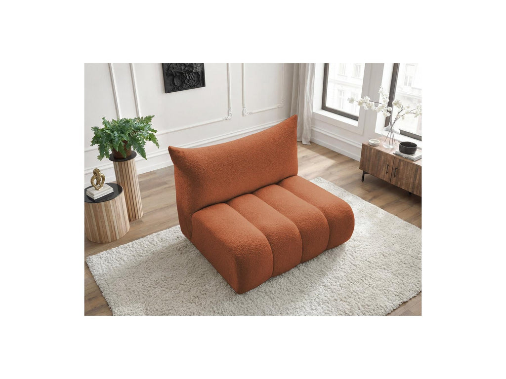 Azra - Chauffeuse 2 Places Sans Accoudoir Pour Canapé Modulable - Tissu Bouclette