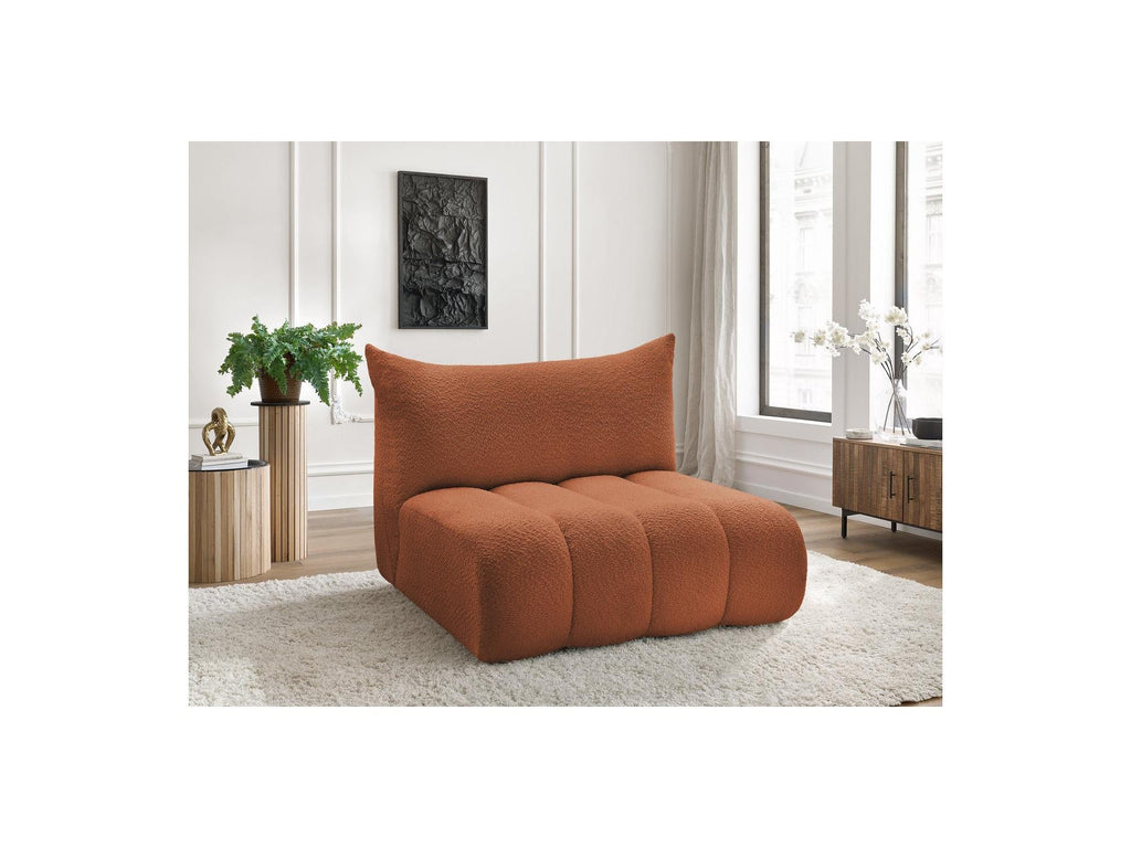 Azra - Chauffeuse 2 Places Sans Accoudoir Pour Canapé Modulable - Tissu Bouclette