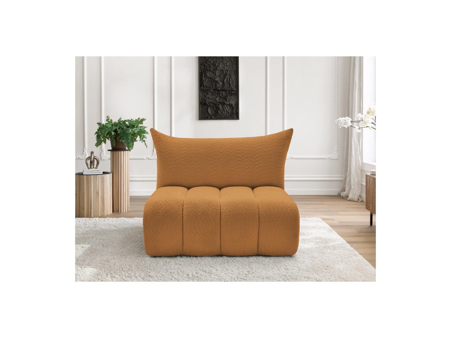 Azra - Chauffeuse 2 Places Sans Accoudoir Pour Canapé Modulable - Tissu Bouclette