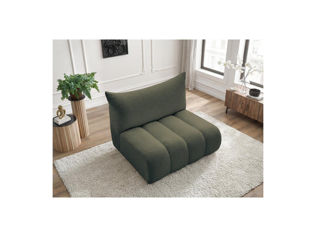 Azra - Chauffeuse 2 Places Sans Accoudoir Pour Canapé Modulable - Tissu Bouclette
