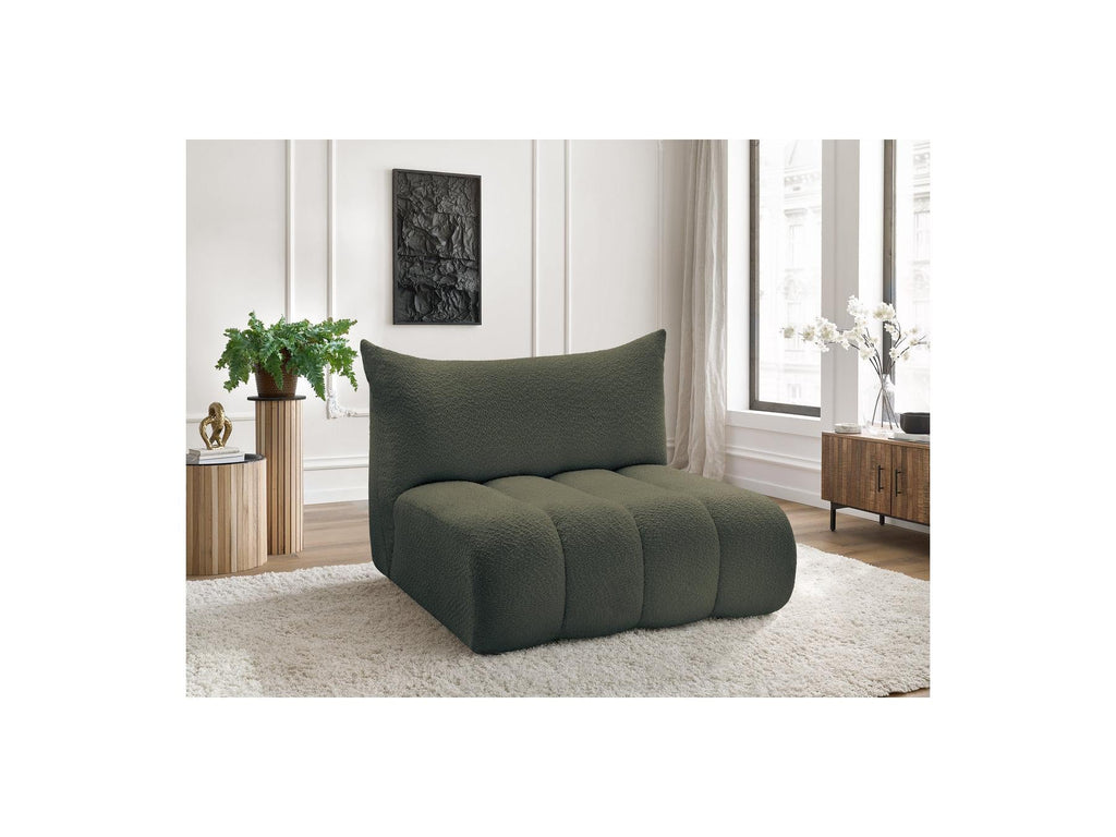 Azra - Chauffeuse 2 Places Sans Accoudoir Pour Canapé Modulable - Tissu Bouclette