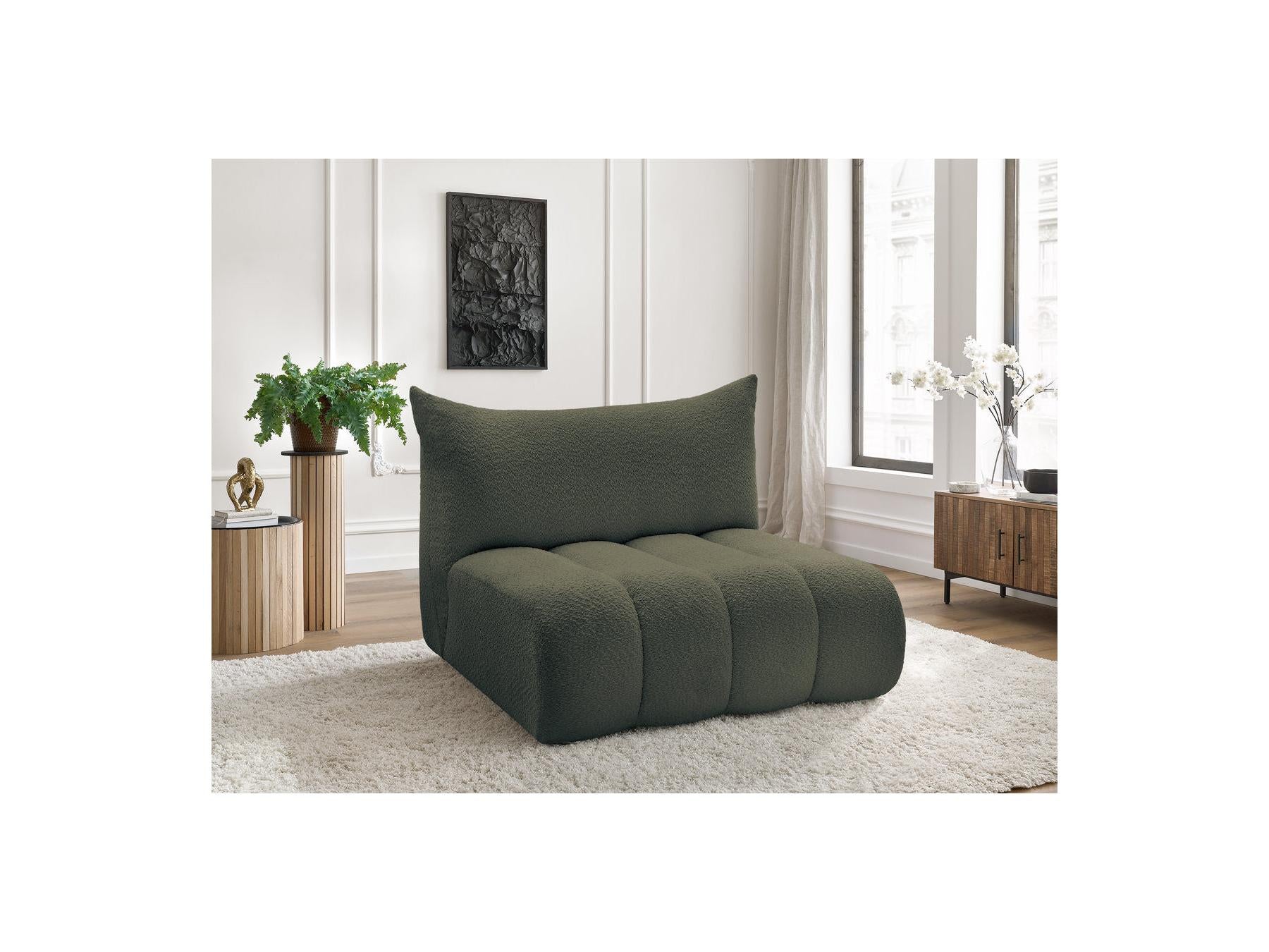 Azra - Chauffeuse 2 Places Sans Accoudoir Pour Canapé Modulable - Tissu Bouclette