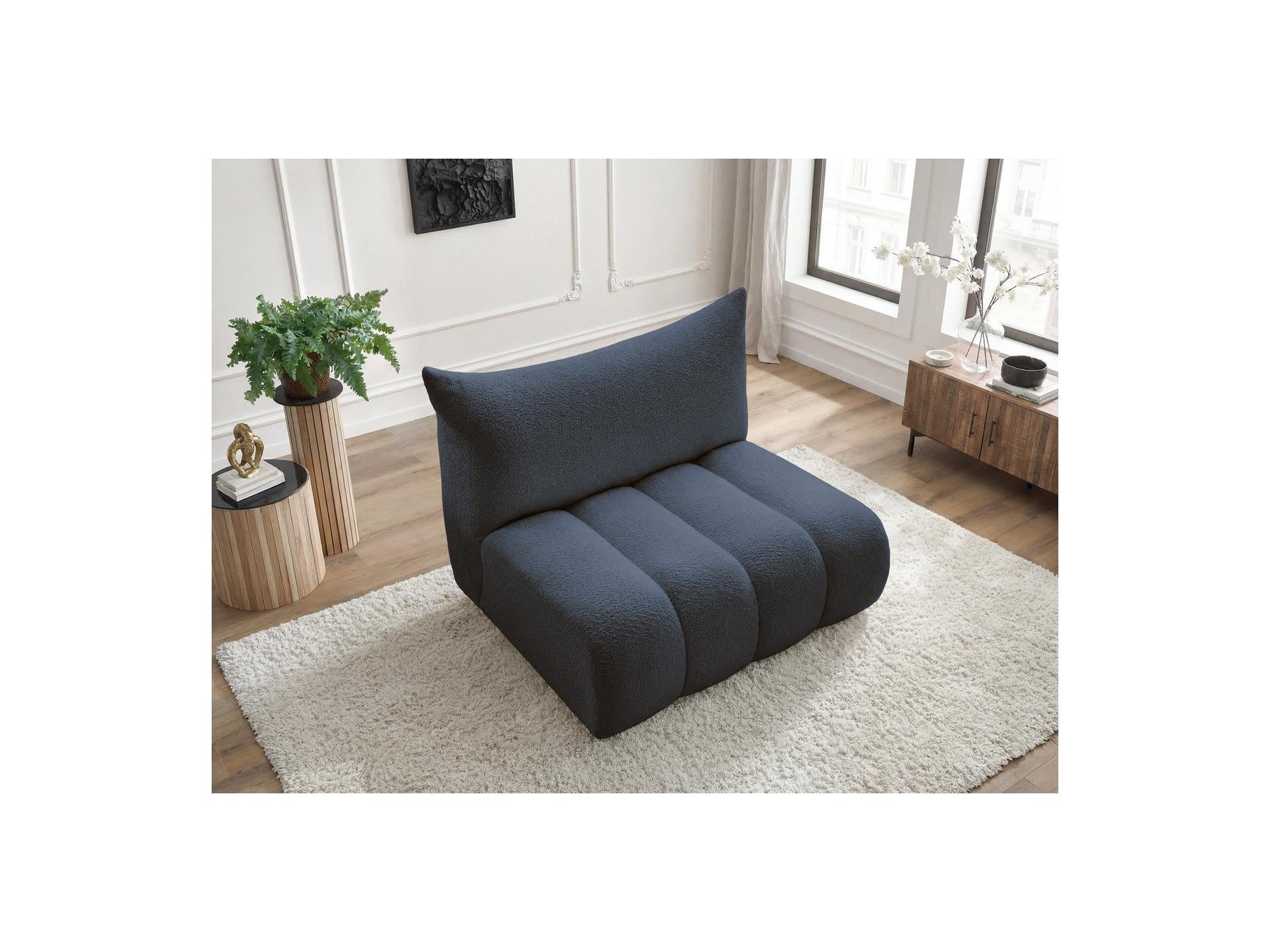 Azra - Chauffeuse 2 Places Sans Accoudoir Pour Canapé Modulable - Tissu Bouclette