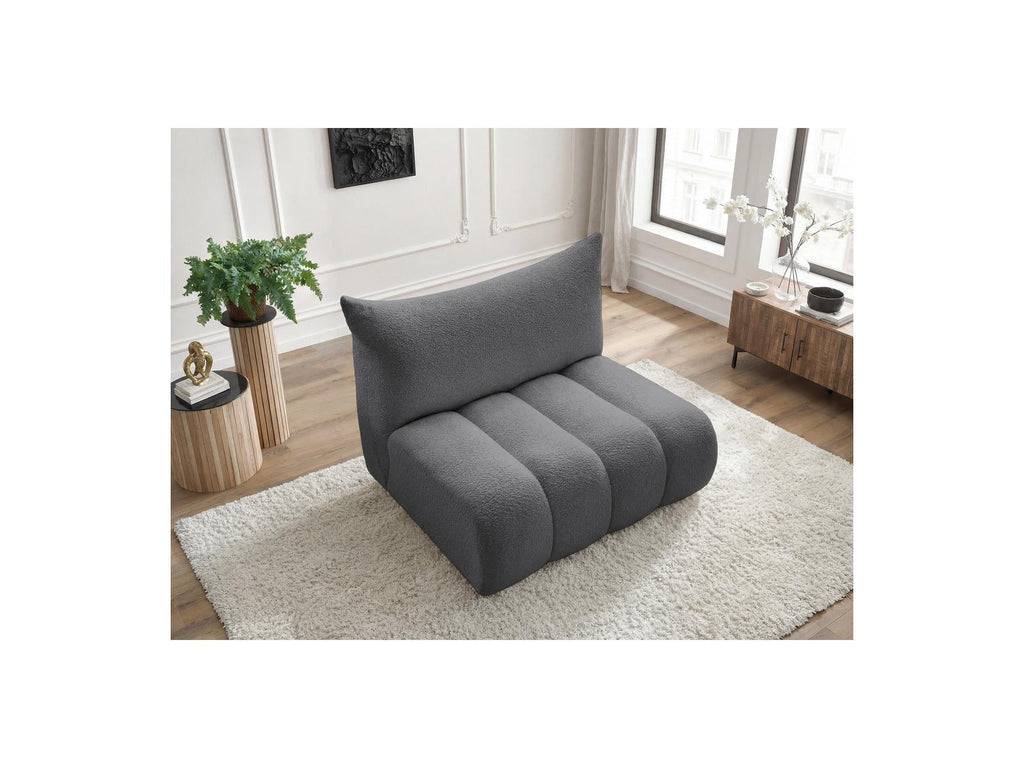 Azra - Chauffeuse 2 Places Sans Accoudoir Pour Canapé Modulable - Tissu Bouclette